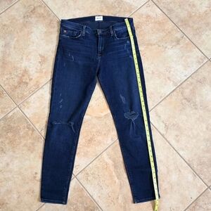 Hudson Krista Ankle Super Skinny Dark Denim Distressed Jeans Size 30